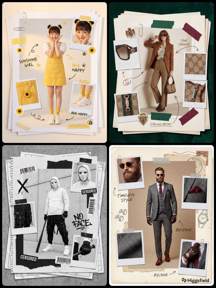 Fashion Scrapbook Page Layout Prompt Template