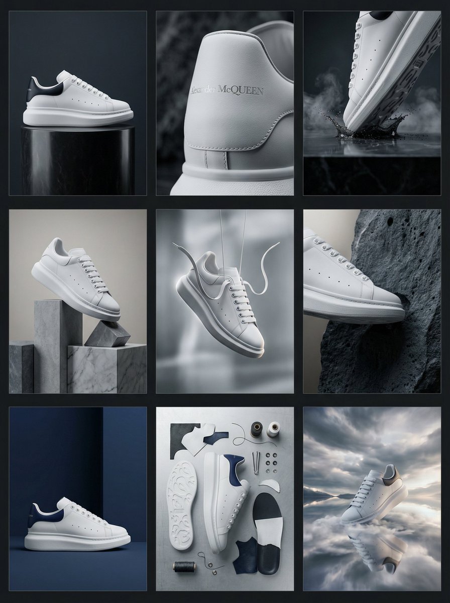 Alexander McQueen Sneaker Commercial Grid Prompt (3x3)
