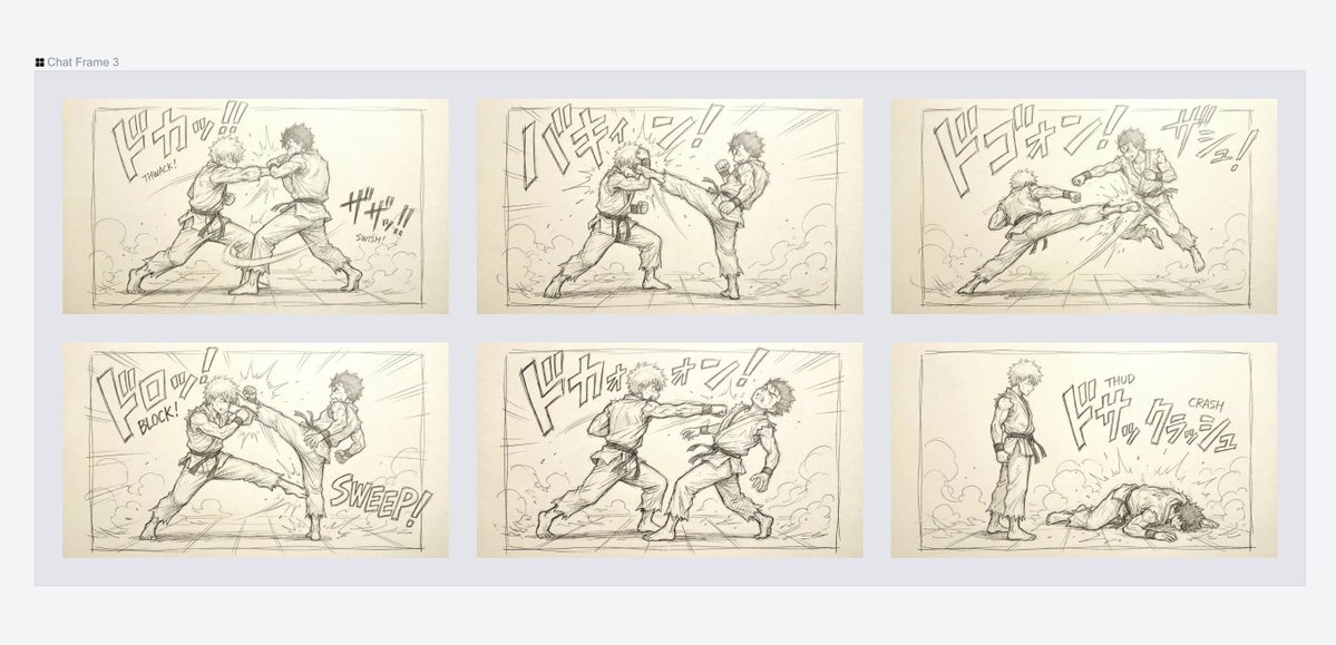 Comic / Storyboard - Varied Combat Scene Rough Sketch Prompt - Image 1