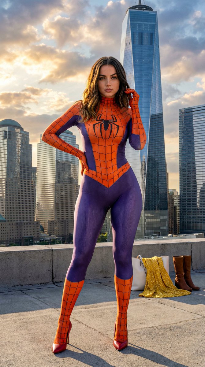 Photorealistic Spider-Girl Portrait with Voluminous Anatomy