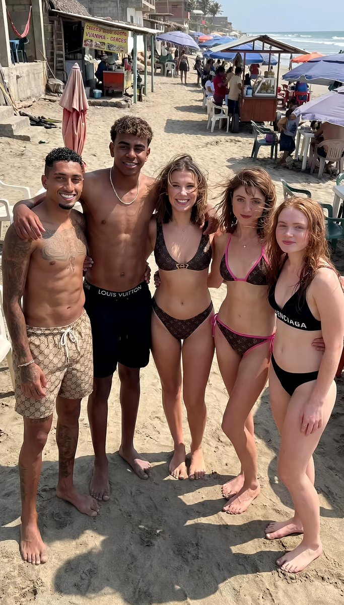 Celebrity Group Photo on Tropical Beach Prompt