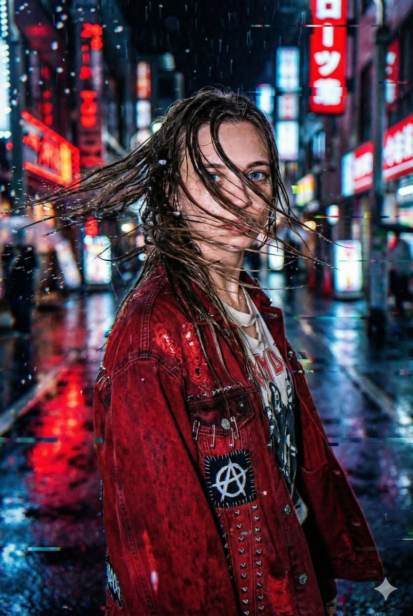 Neo-Tokyo Street Style Portrait Prompt with Glitch Effects