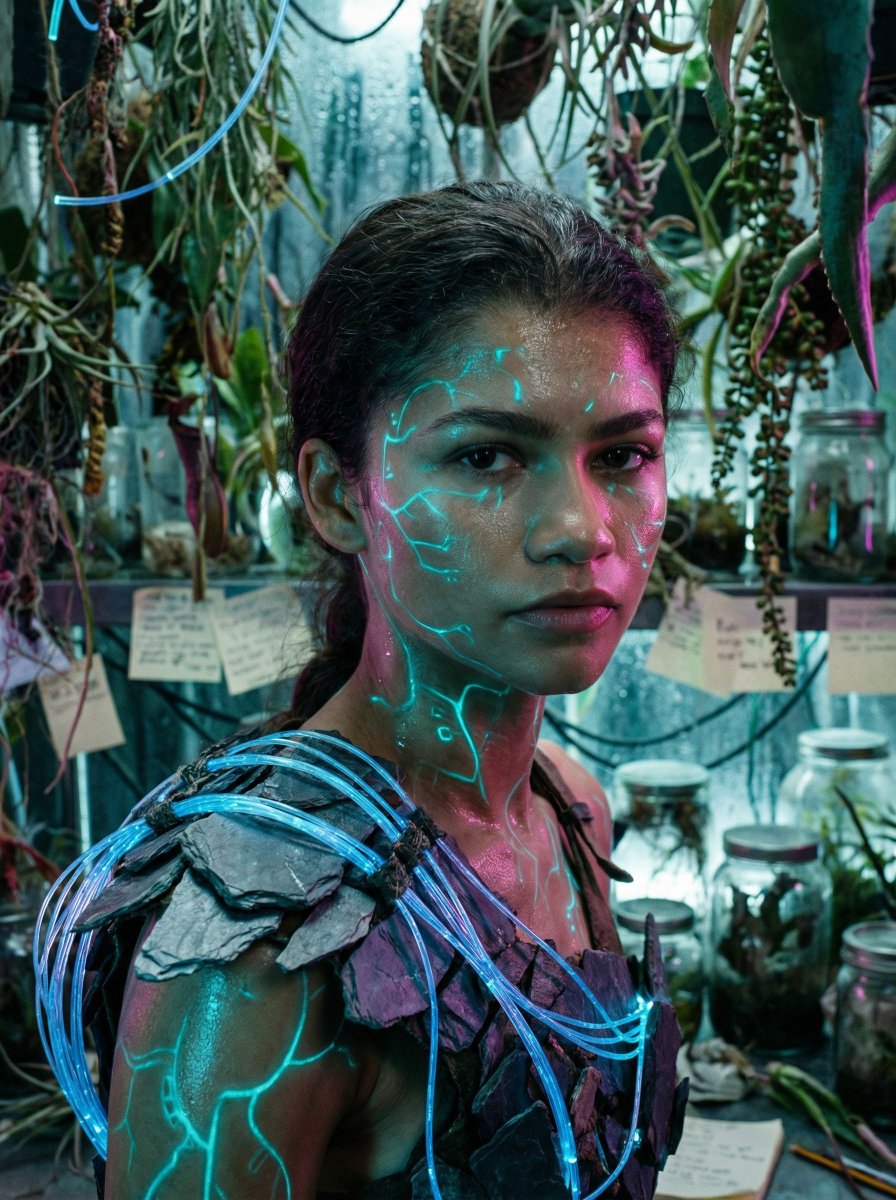 Game Asset - Bioluminescent Archivist Sci-Fi Portrait Prompt - Image 1