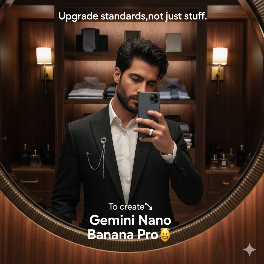 Editorial Luxury Lifestyle Selfie in a Walk-in Closet