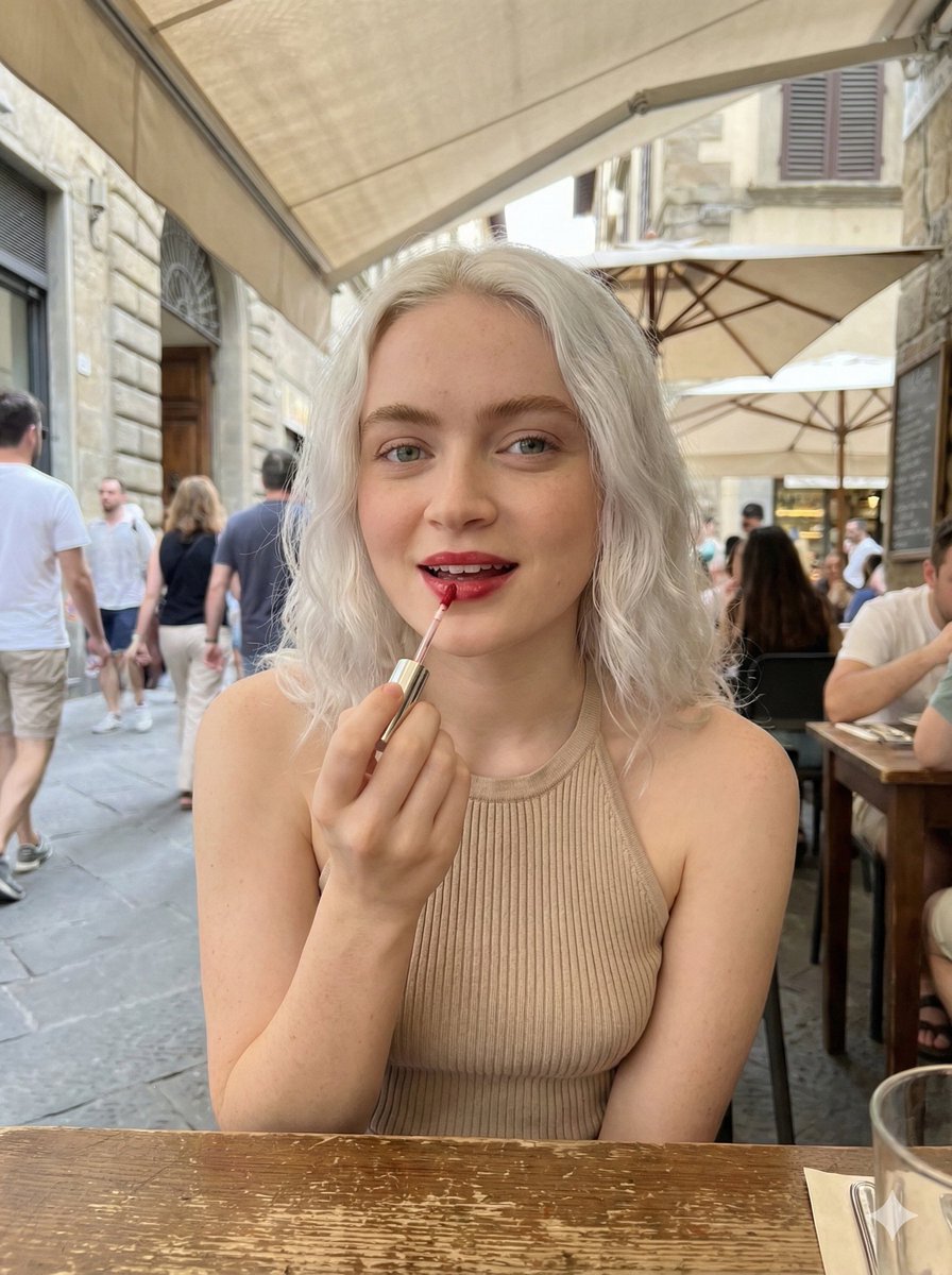 Sadie Sink Outdoor Cafe Beauty Portrait