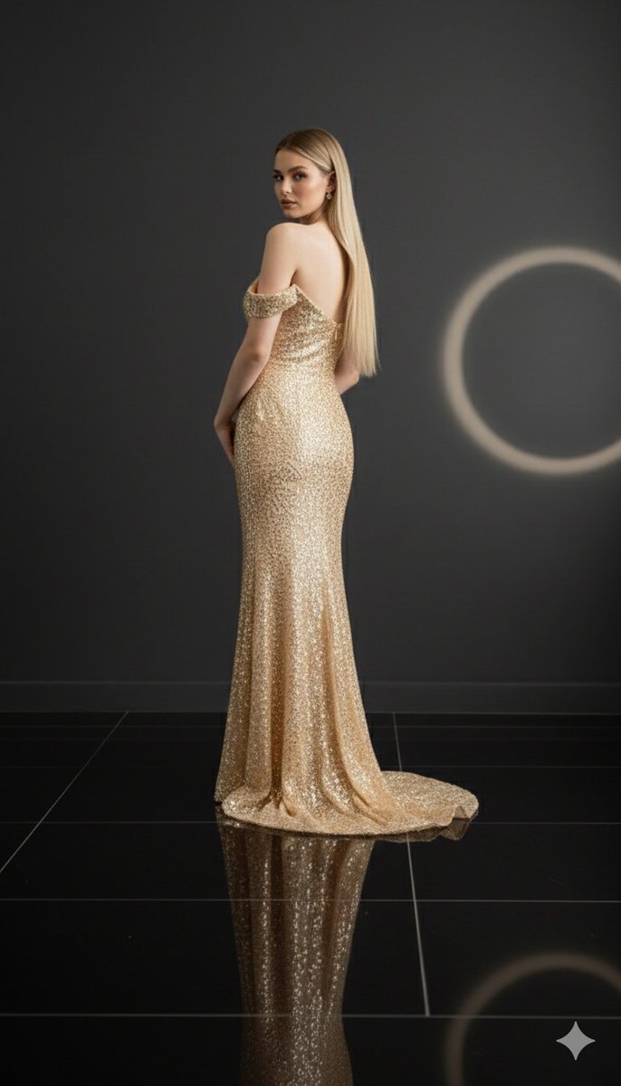 Luxurious 8K Portrait of Polina Gagarina in a Gold Gown