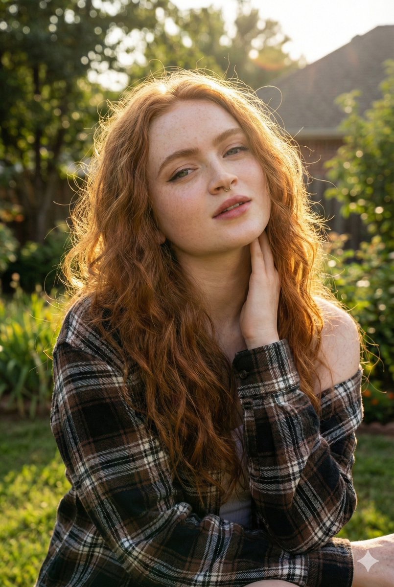 Photorealistic Portrait with Golden Hour Backlighting