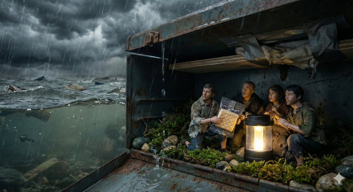 Comic / Storyboard - Ordinary Object as Desperate Refuge During Catastrophe - Image 2