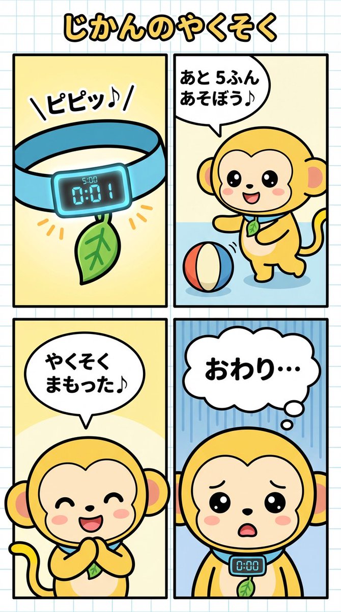 Four-Panel Comic Strip on Keeping Time