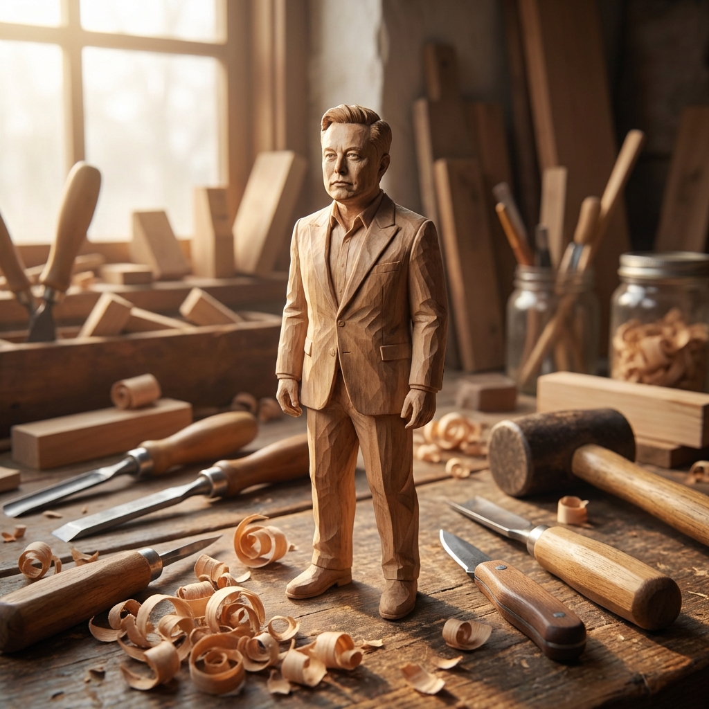 E-commerce Main Image - Hand-Carved Wooden Miniature Figure from Photo Reference - Image 1