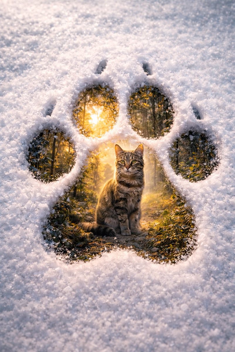 Surreal Pawprint Photo Manipulation Template 3