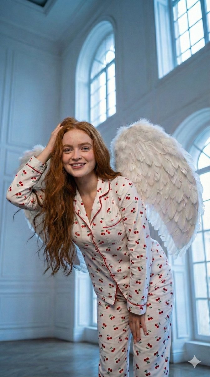 Low-Angle Angel Wings Portrait