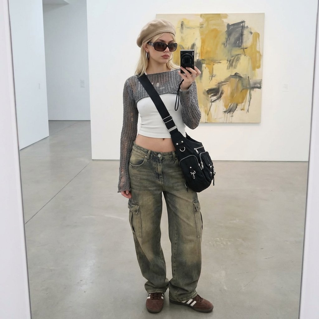 Art Gallery Mirror Selfie Fashion Editorial