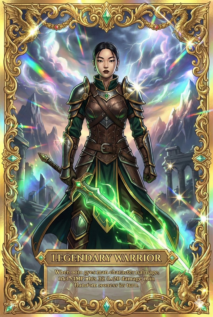 Game Asset - Combining image generation prompts for a fantasy card style - Image 2