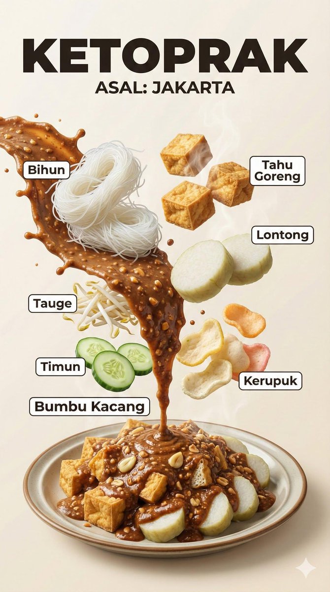 Infographic / Edu Visual - Hyper-Realistic Indonesian Food Infographic Poster - Image 1