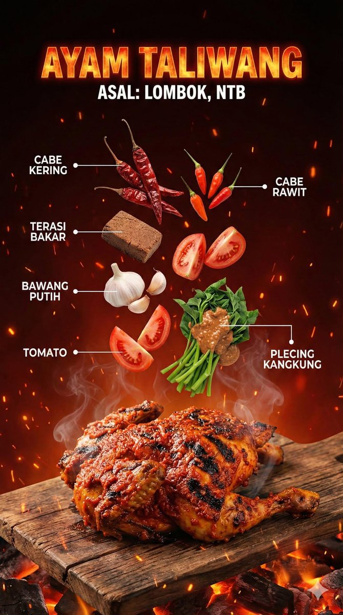 Infographic / Edu Visual - Hyper-Realistic Indonesian Food Infographic Poster - Image 2