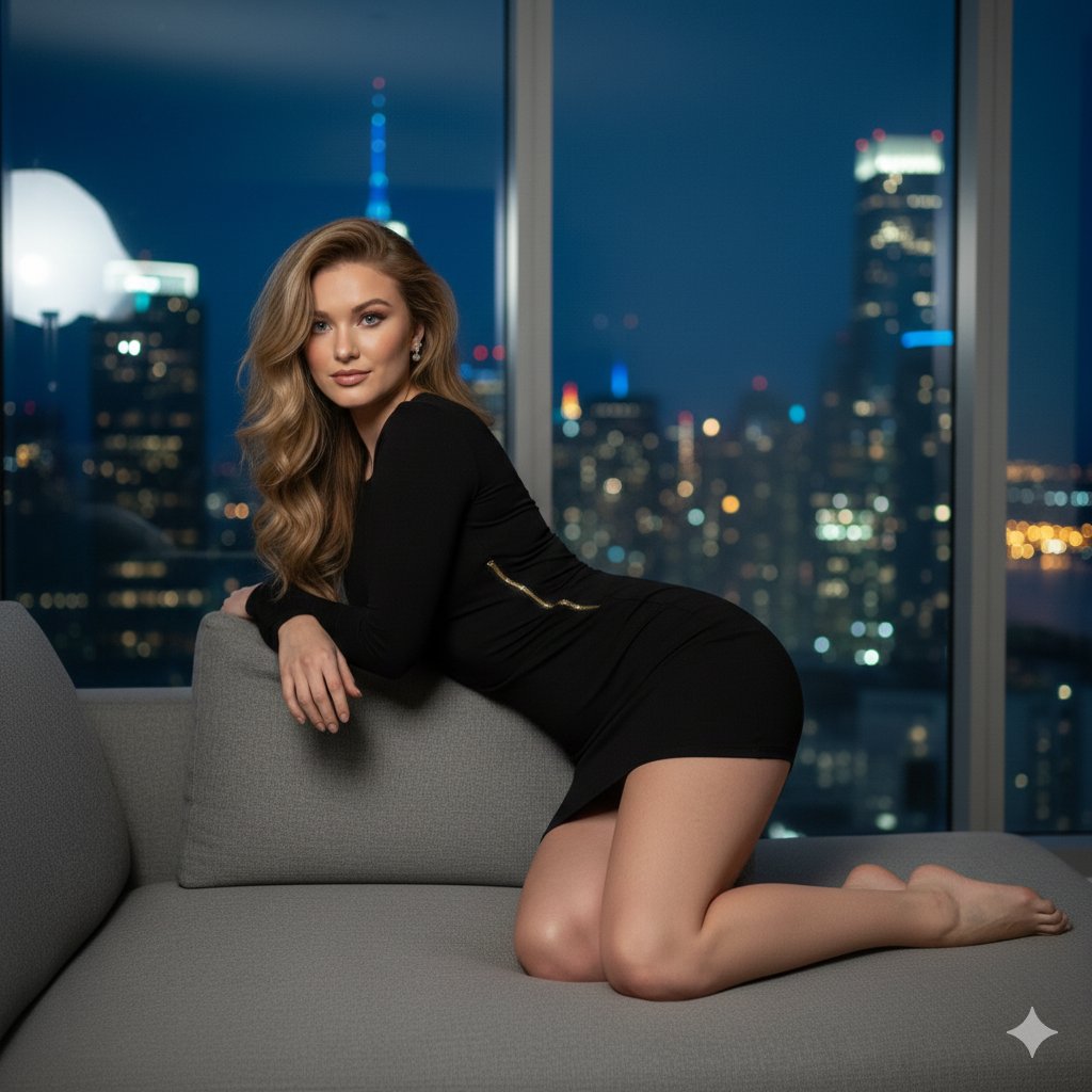 Sultry Night City Penthouse Portrait