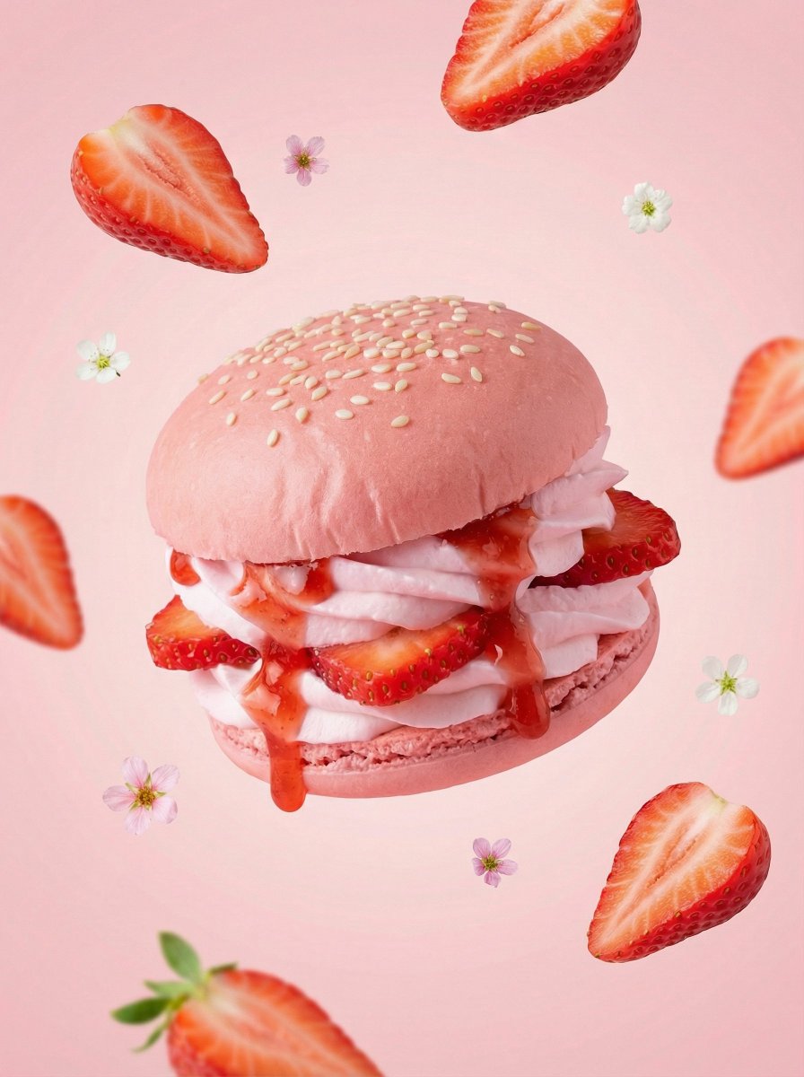 Hyper-Realistic Fruit Dessert Burger