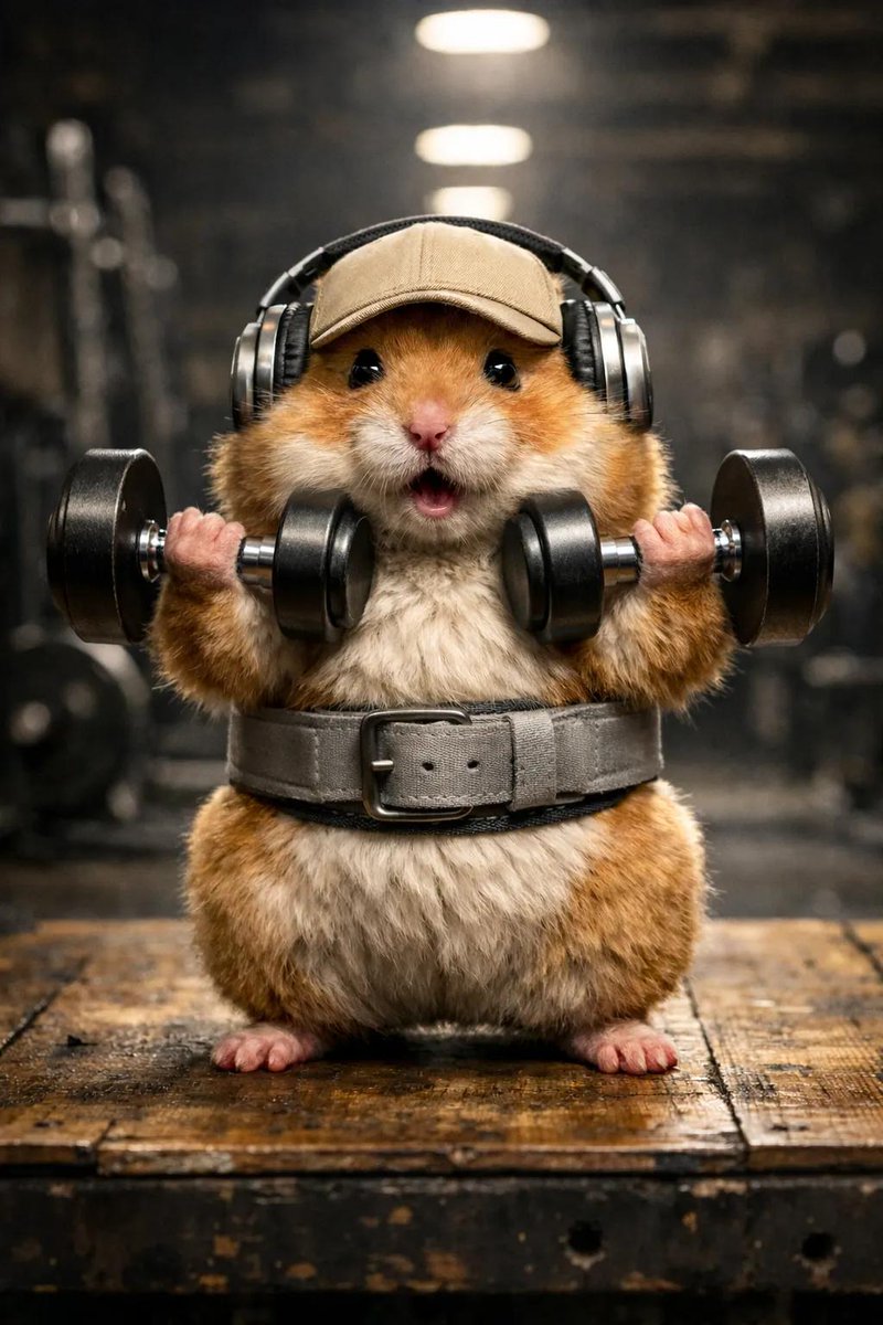YouTube Thumbnail - Hyper-Detailed Hamster Weightlifting Cinematic Scene - Image 1