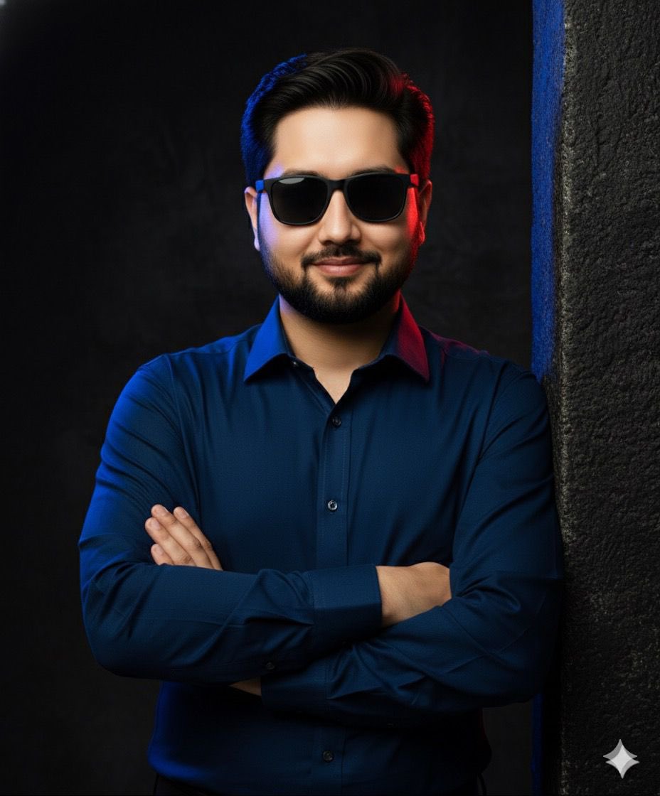 Cinematic studio portrait with moody lighting