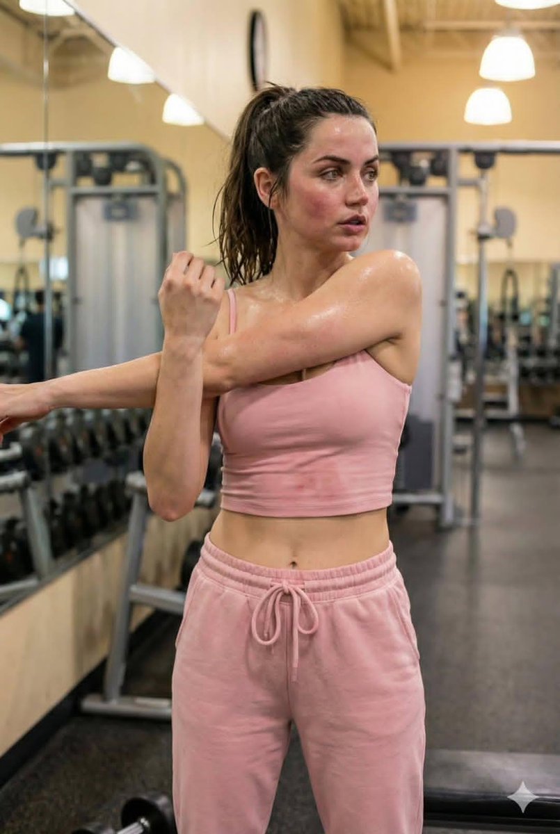 Ana de Armas exhausted at the gym portrait 2