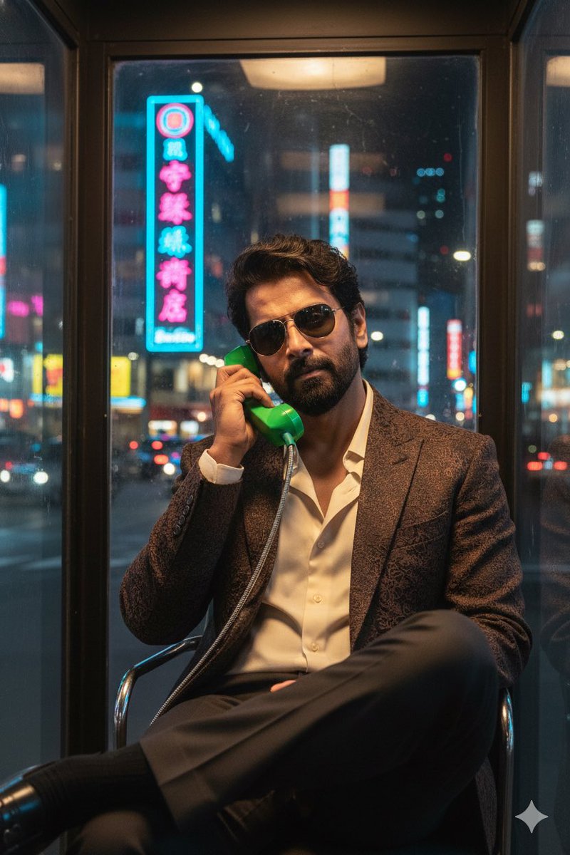 Neon City Phone Booth Portrait