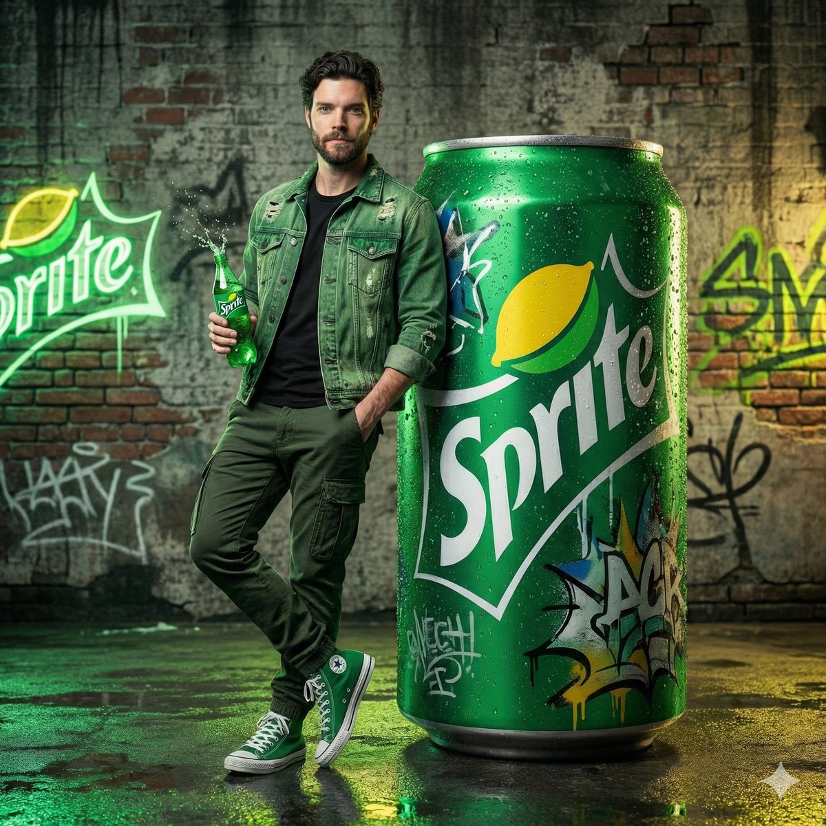 Giant Sprite Can Product Shot with Subject 2