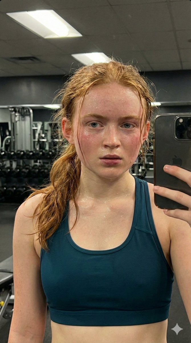 Sadie Sink Post-Workout Candid Selfie
