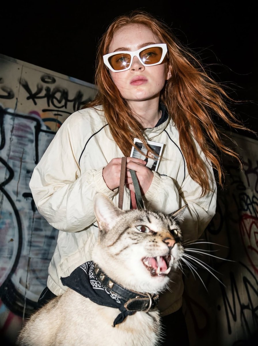 Edgy Flash Photography Portrait with Cat