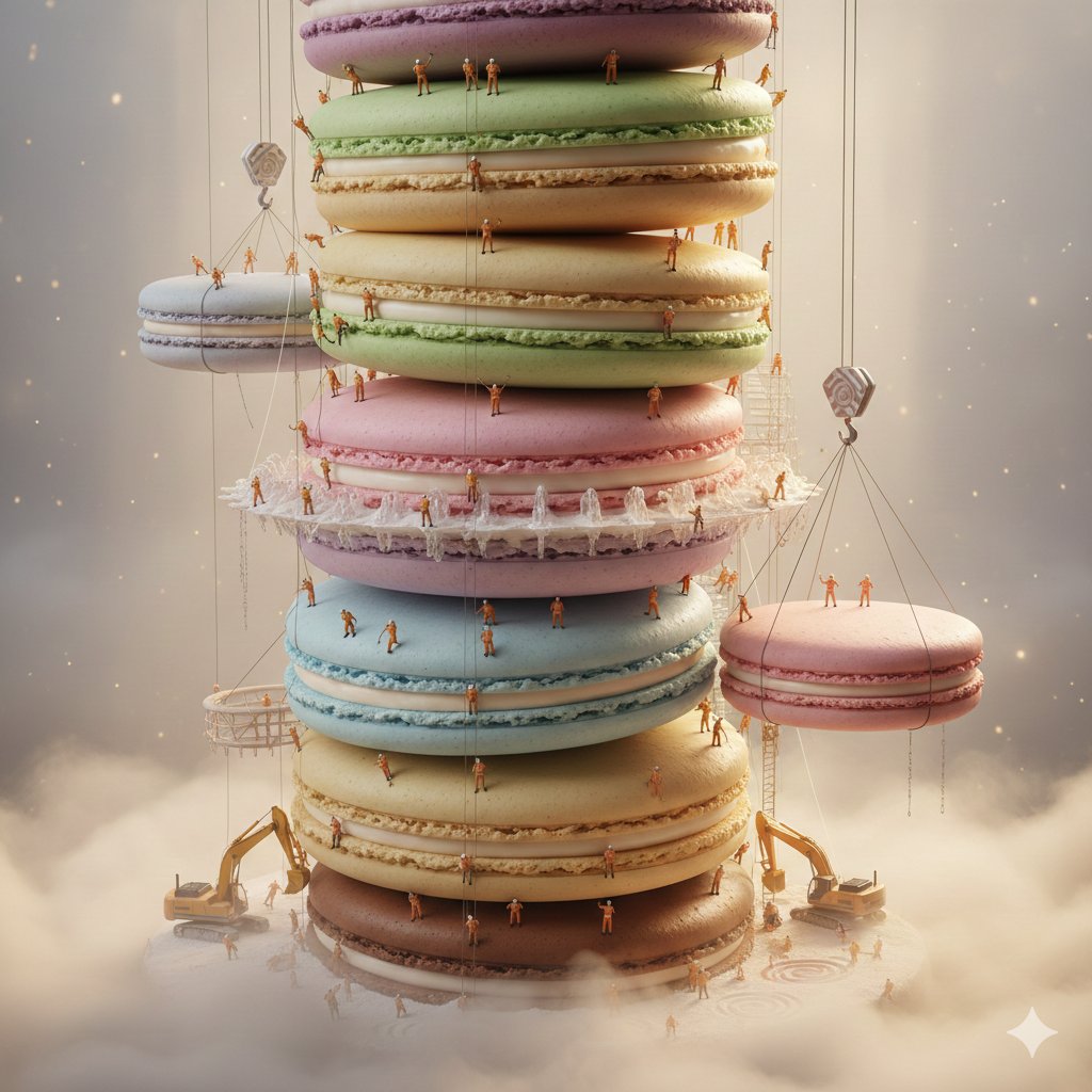 Surreal Cinematic Macaron Megastructure Video Prompt