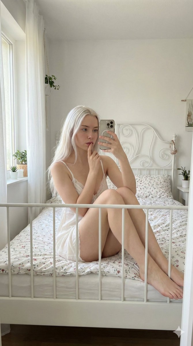 Profile / Avatar - Intimate Mirror Selfie in Soft Bedroom Light - Image 1