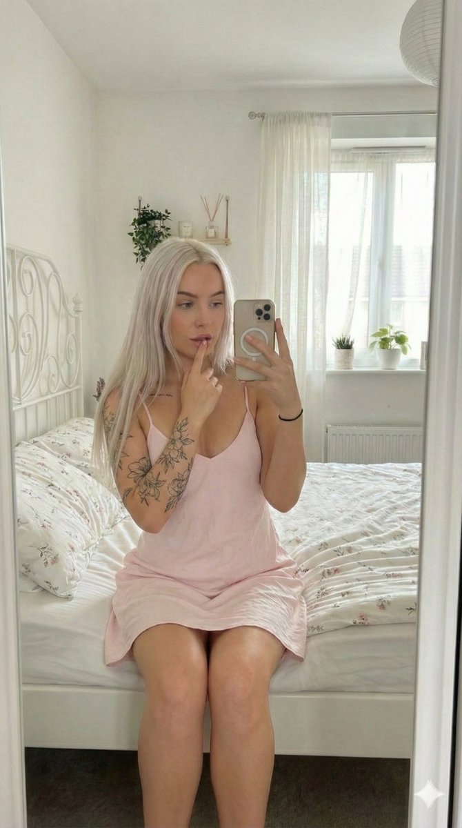 Profile / Avatar - Photorealistic Mirror Selfie in Bright White Bedroom - Image 3