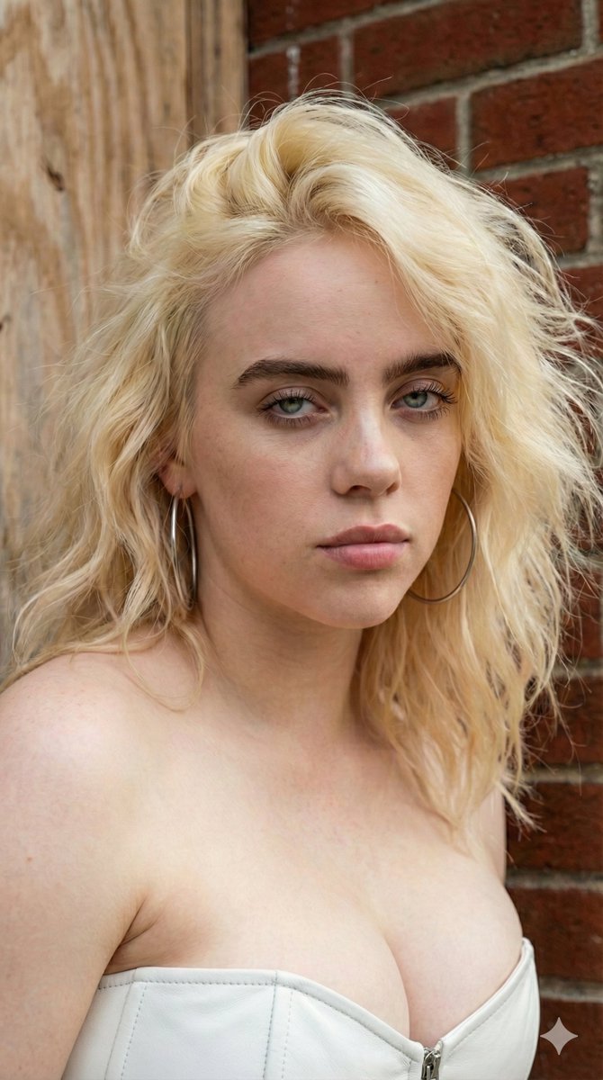 Social Media Post - 4K HD Photograph of Billie Eilish in White Leather Corset - Image 1