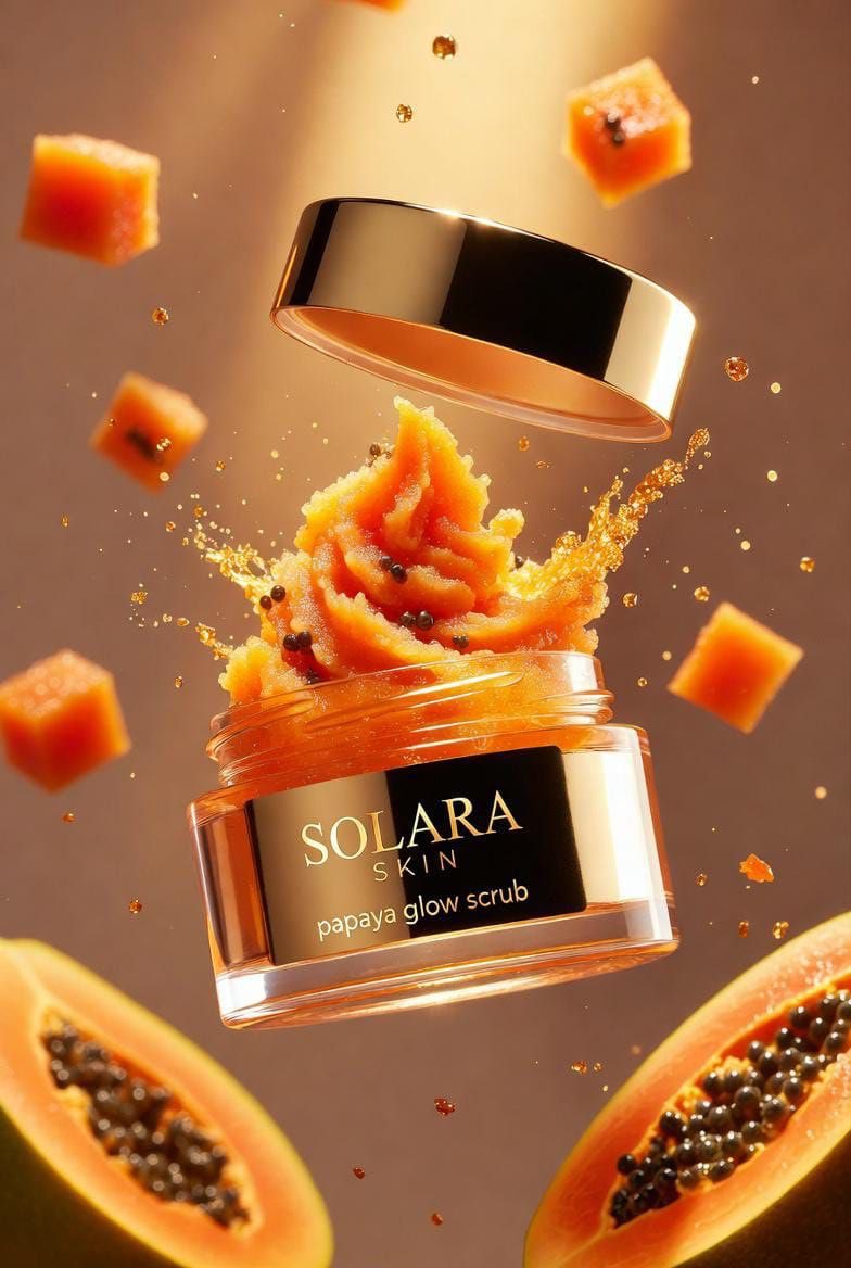 E-commerce Main Image - Hyperrealistic Luxury Product Photography of Papaya Scrub - Image 3