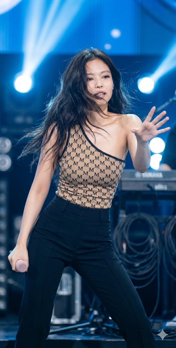 Dynamic Editorial Portrait of Jennie Kim in Monogram Bodysuit