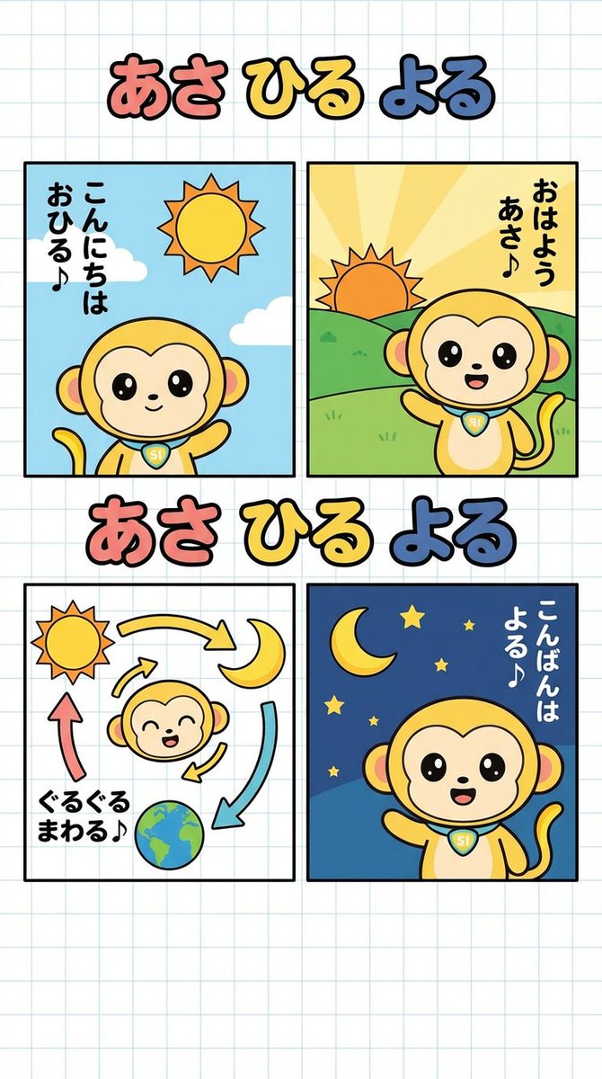 Four-Panel Comic: Morning, Noon, Night, Mandarin Orange Theme