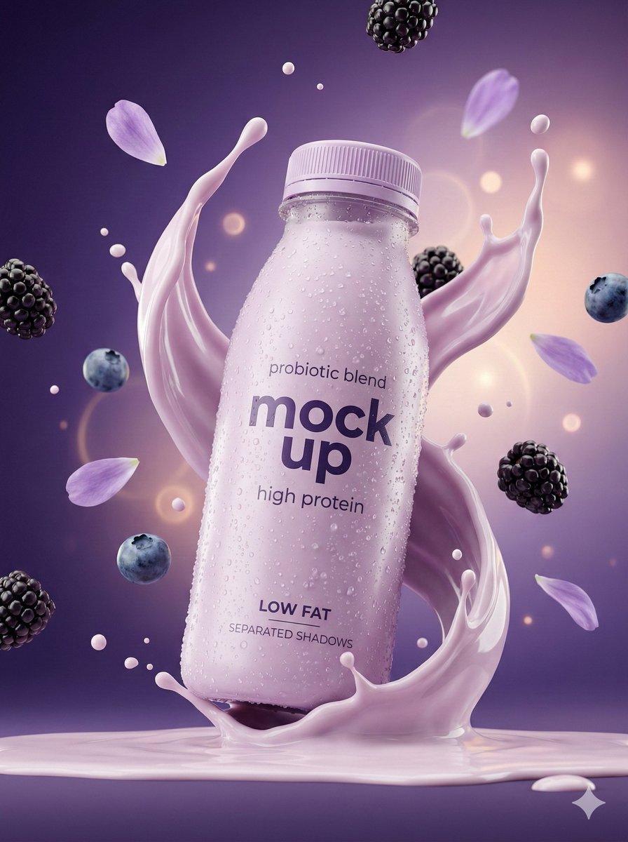 Hyper-Realistic Commercial Product Photography Showcase (Yogurt & Electrolyte)