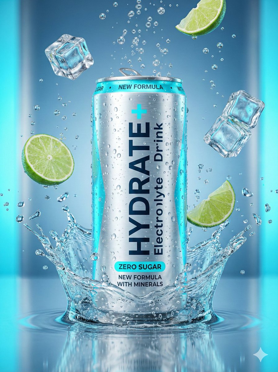 Hyper-Realistic Commercial Product Photography Showcase (Yogurt & Electrolyte) 3