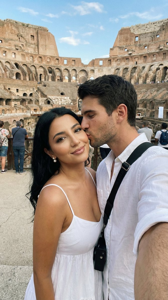 Photoreal Cinematic Travel Editorial in the Colosseum