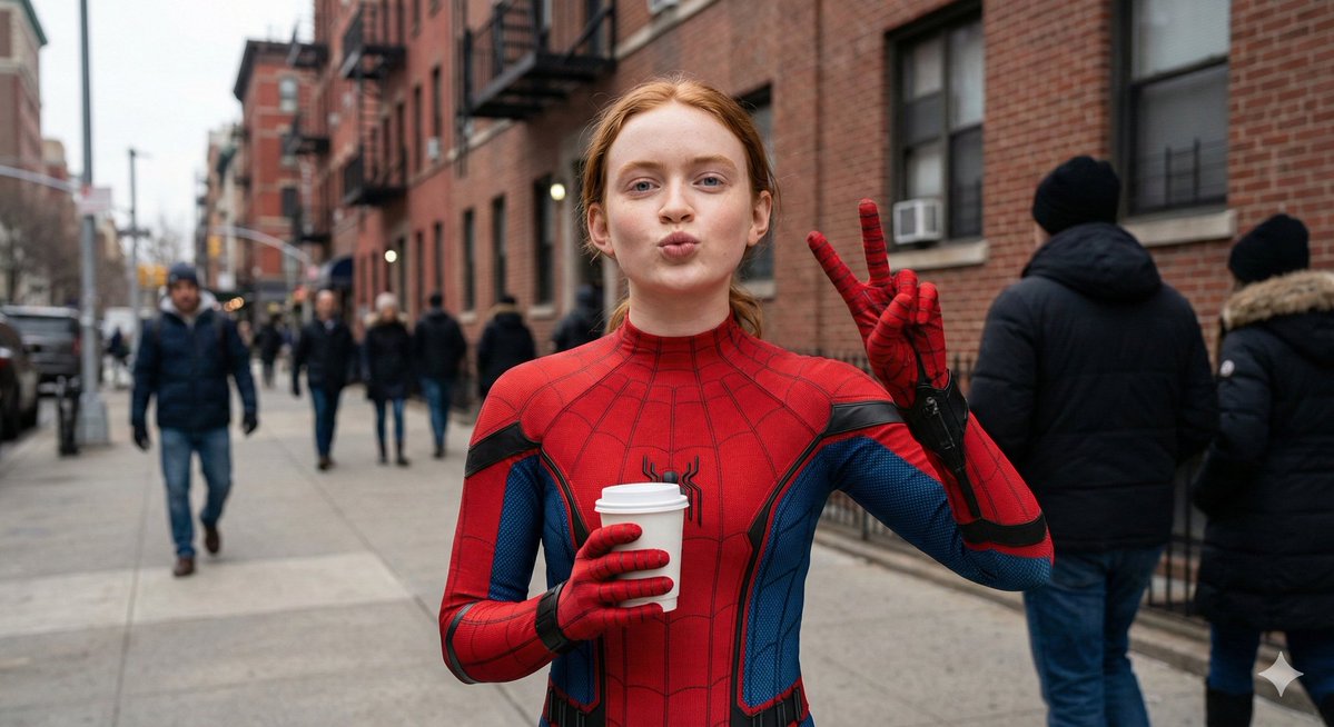 Ultra Photorealistic Spider-Girl Candid Portrait (Sadie Sink Likeness)