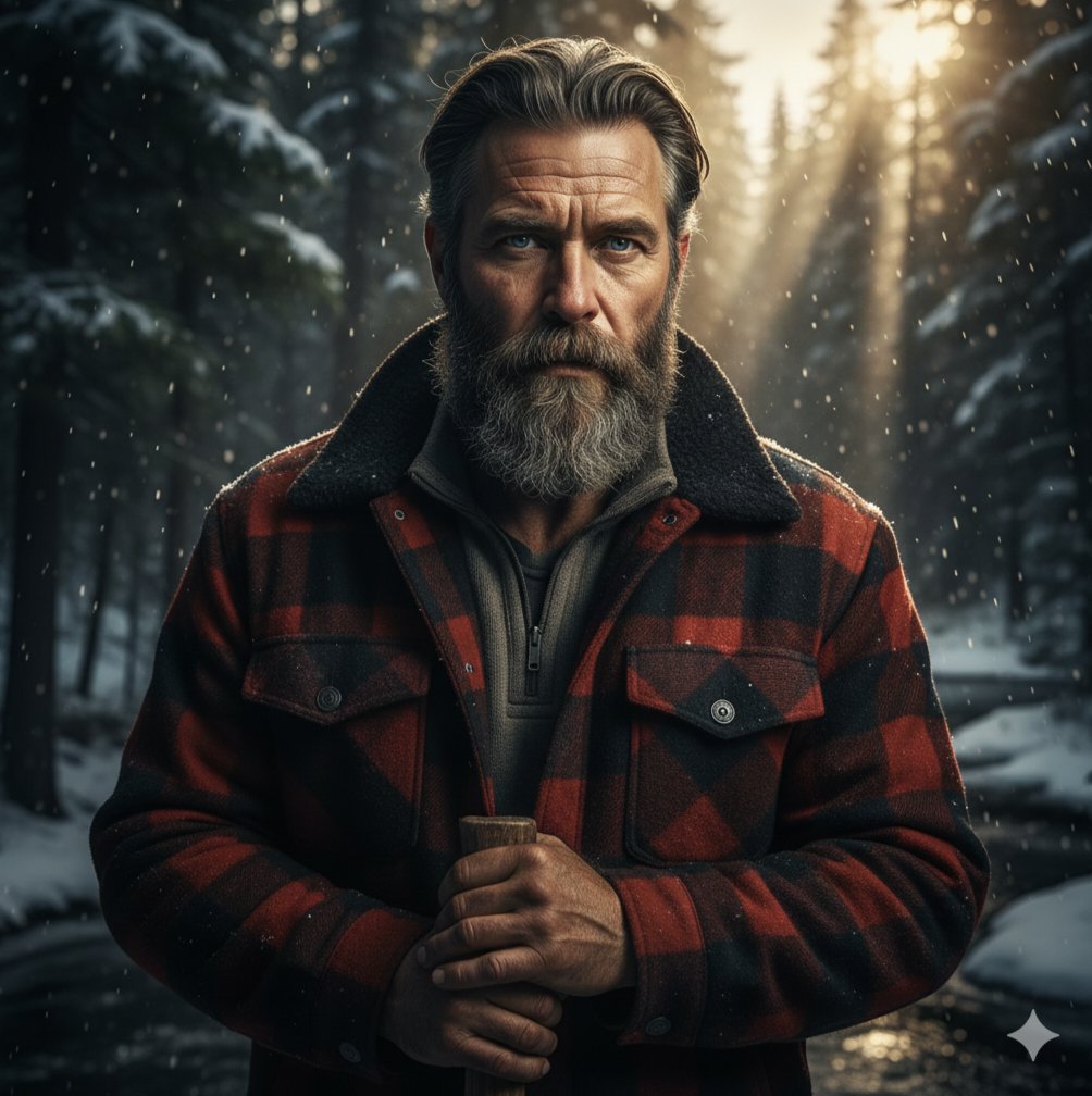 Cinematic Lumberjack Portrait Prompt