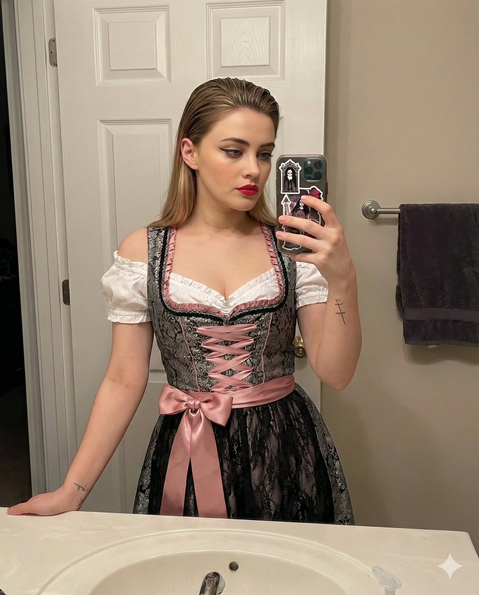 Coquette Goth Dirndl Mirror Selfie
