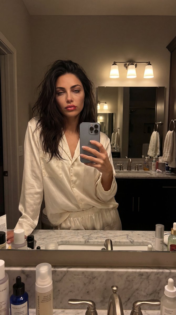 Intimate Bathroom Mirror Selfie