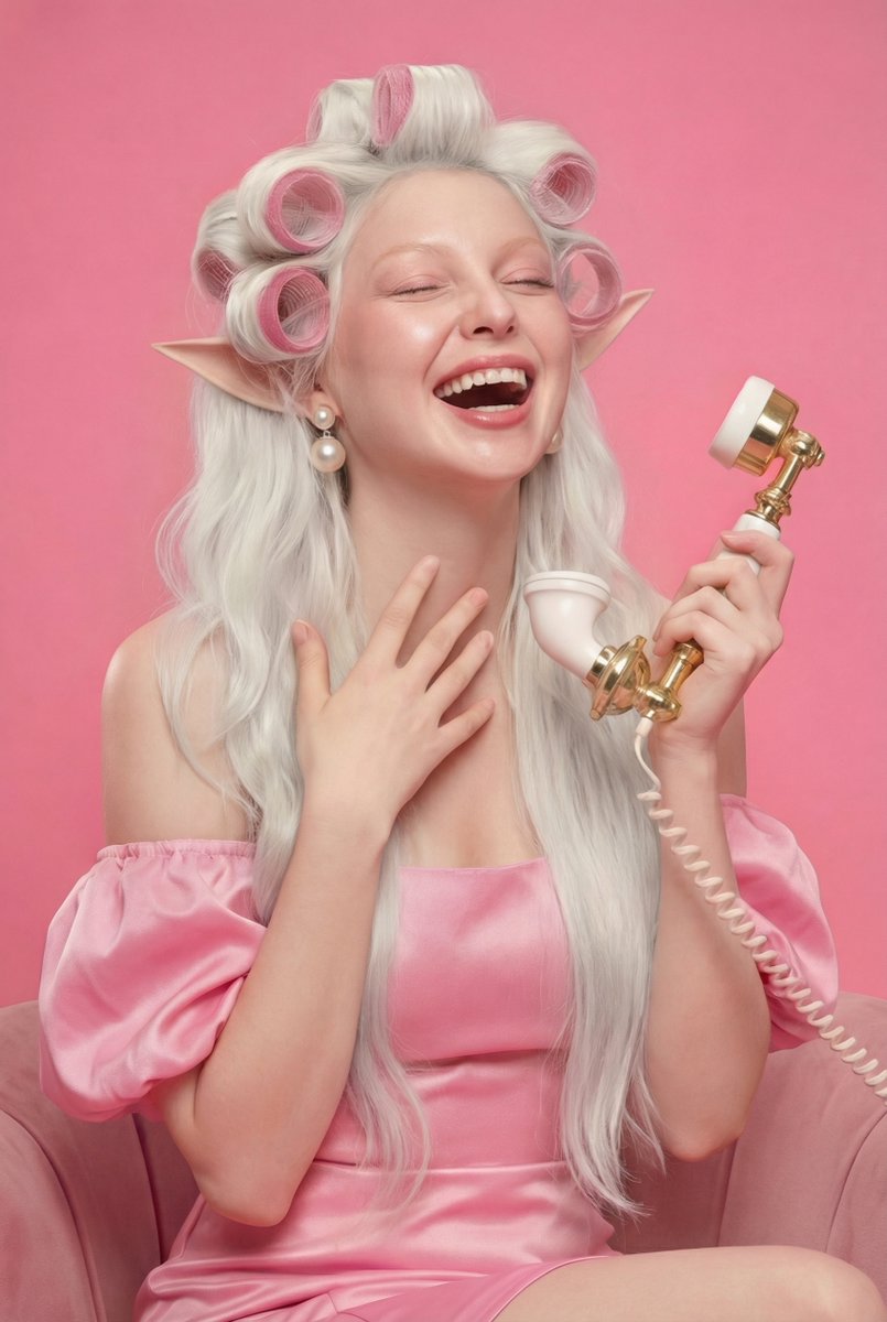 Retro 1960s Barbiecore Cinematic Portrait