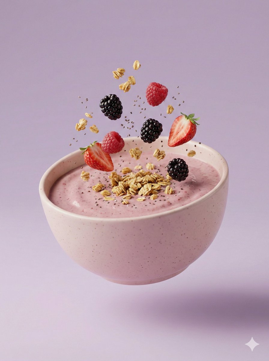 Hyper-Realistic Smoothie Bowl Advertising