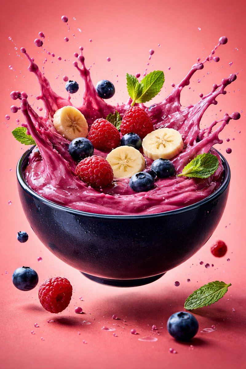 Hyper-Realistic Smoothie Bowl Advertising 4