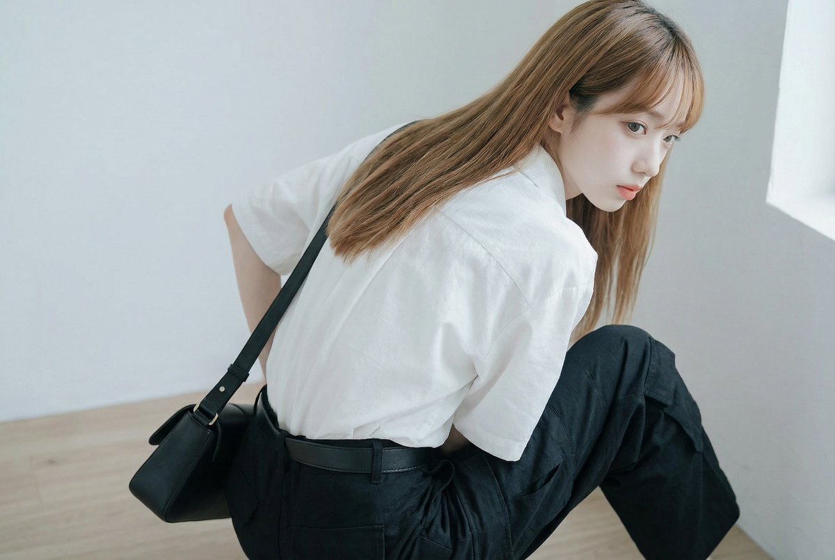 AI Fashion Prompt: Monochromatic Minimalist Utilitarian Style