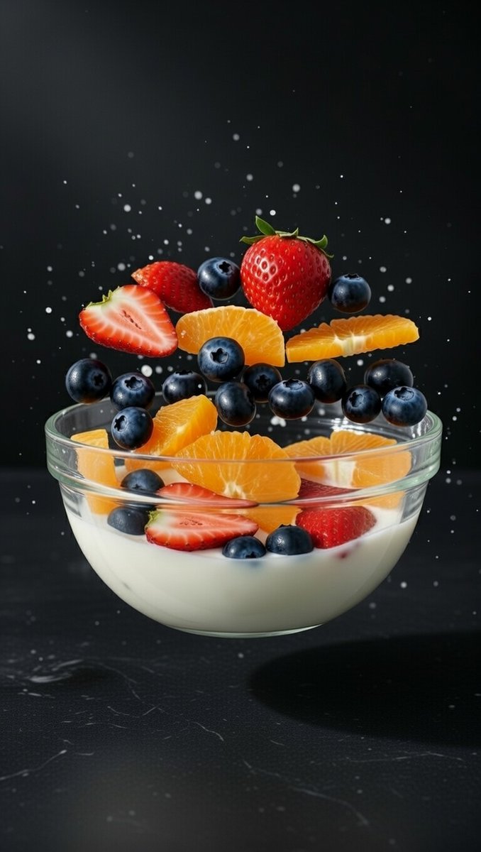 Cinematic Exploded Vertical Fruit Salad 2
