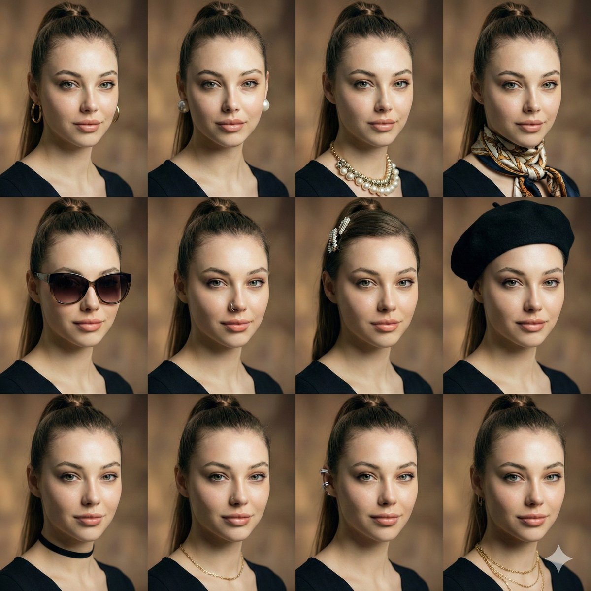 Consistent Facial Symmetry Photo Collage for Accessories