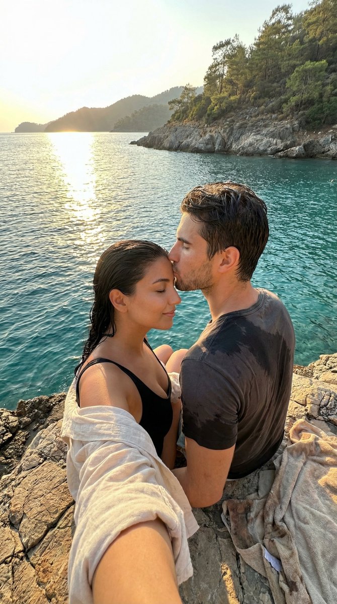 Ultra-Photoreal Candid Romance Film Still in Muğla